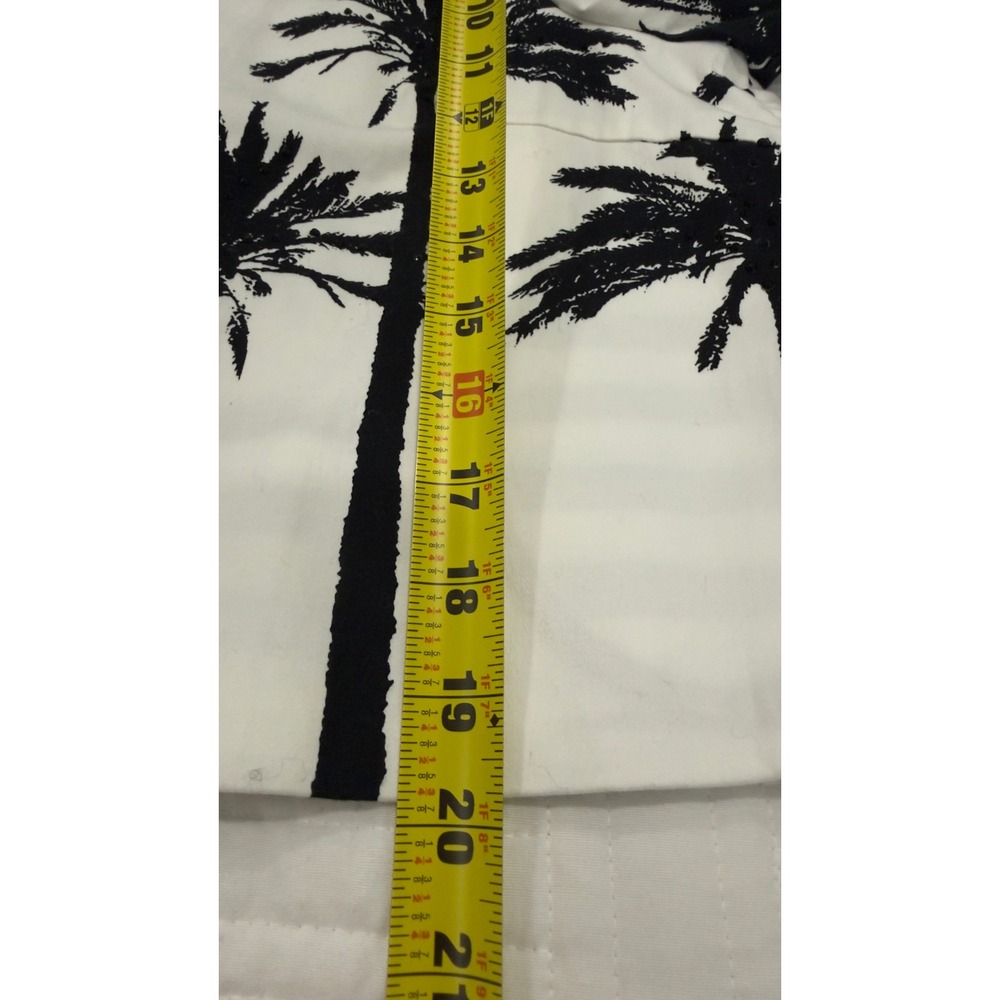 Berek Women Black White Palm Tree Stripe Button Front Tropical Jacket Size M - Picture 7 of 11